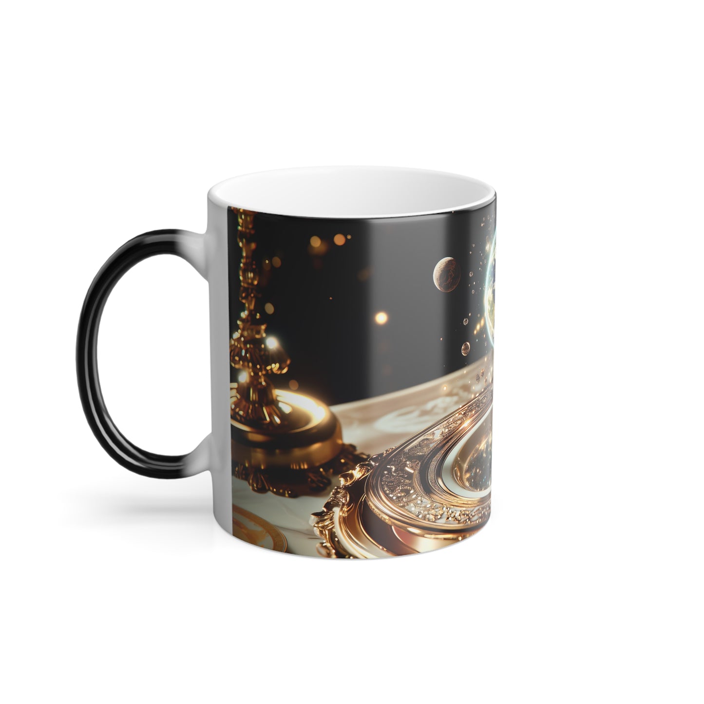 Taza de 325 ml con efecto de color "Cuento de hadas mágico espacial" en Dark Academia