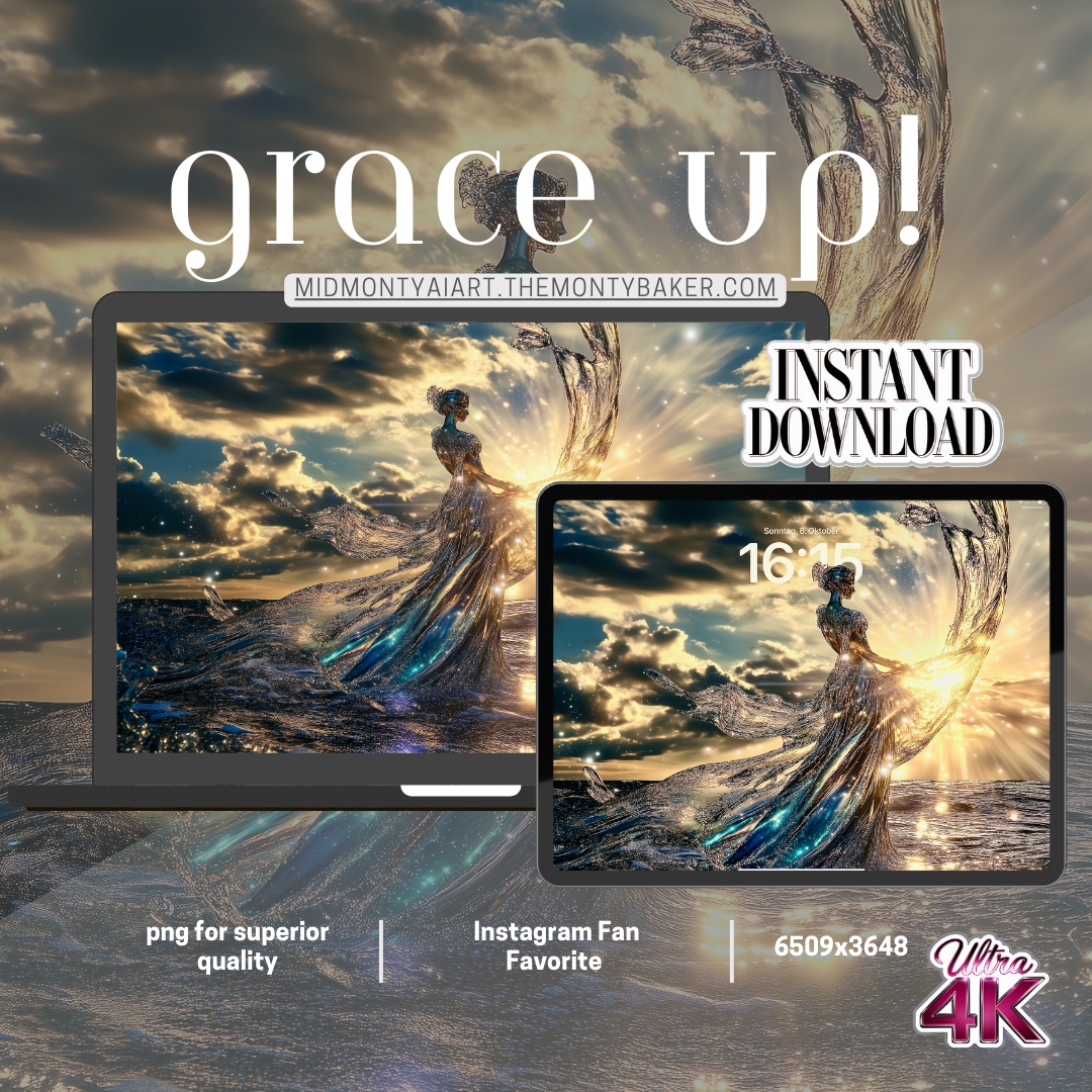 Luxurious AI-generated divine feminine wallpaper for ultra 4K resolution, perfect for instant download and premium display on devices – Instagram fan favorite