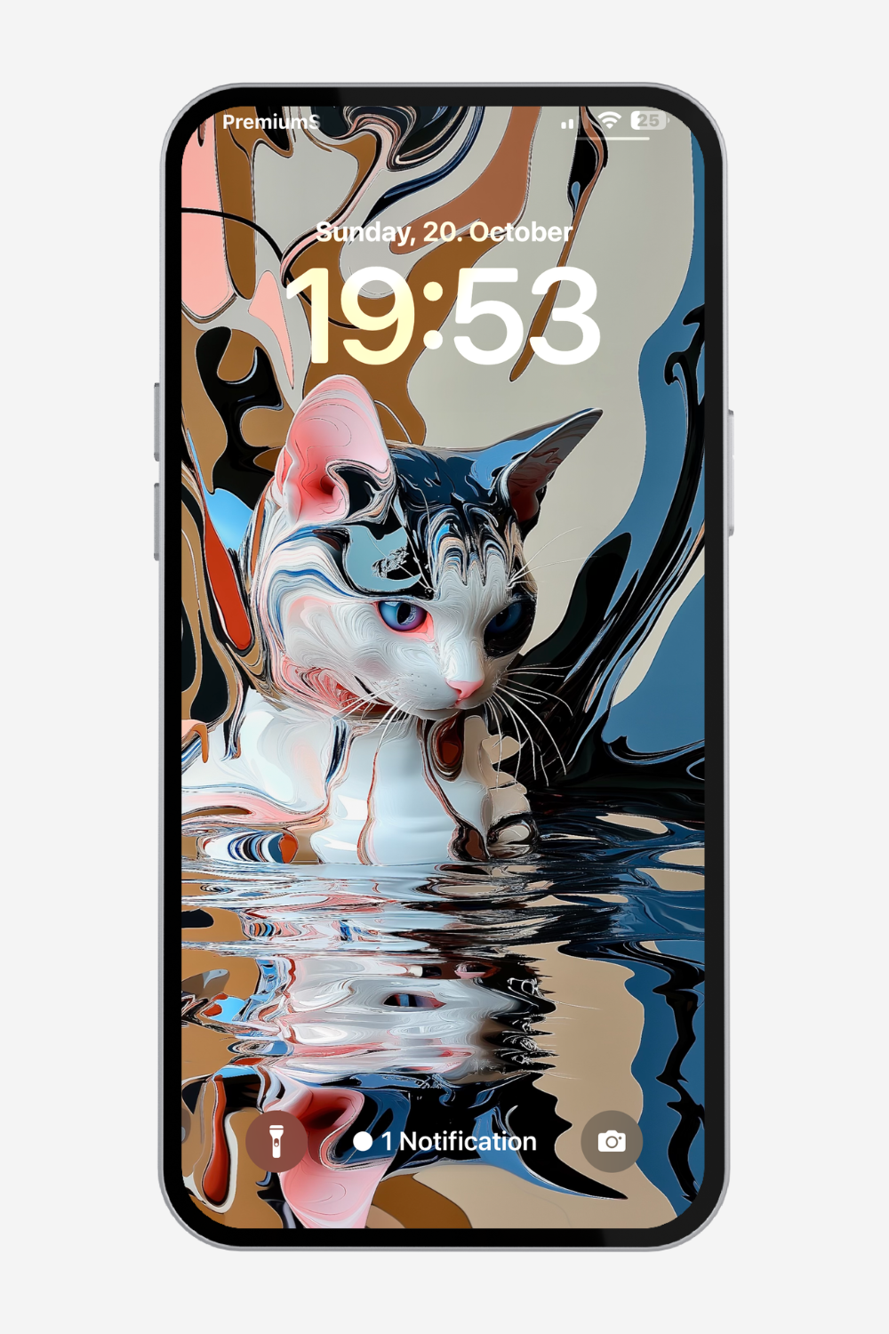 Artistic spring phone background featuring fluid pastel swirls in modern beige and peach tones – aesthetic lockscreen design with spring boho mood