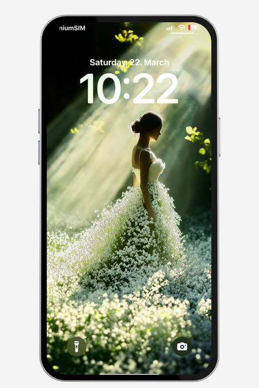 Elegant woman in a glowing field of snowdrops, captured as a snowdrop wallpaper 4k for mobile, perfect for phone screens like iPhone or Android. This spring-inspired visual is available as a 4K download, optimized for both snowdrop wallpaper 4k iPhone and snowdrop wallpaper 4k android.