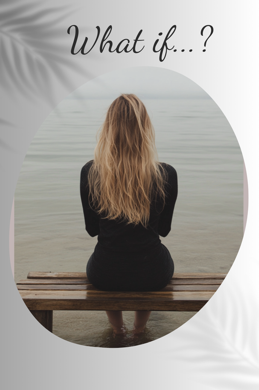 "What if...? Serene image of a person by the water, reflecting on the possibility of a new way to connect with the memory of deceased loved ones."