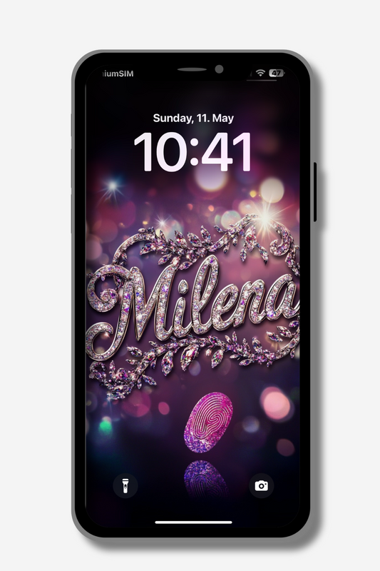 Milena: name wallpaper with fingerprint look